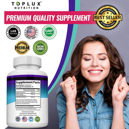 Toplux Keto Burn Pills Ketosis Weight Loss - 1200 Mg Ultra Advanced Natural Ketogenic Fat Burner Using Ketone Diet for Men Women 60 Capsules Supplemen
